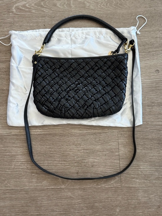 Clare V. Handbags - Clare V. Woven Black Leather Shoulder Bag with Detachable Strap